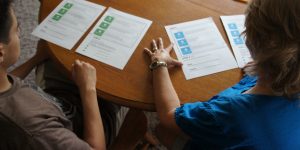 A teen and his mother fill out the Type 1 Diabetes Management Plan