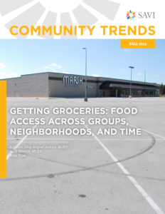 Image of the cover of a report called "Community Trends"